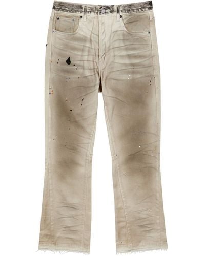 GALLERY DEPT. Hollywood Blvd Distressed Flared Jeans - Natural