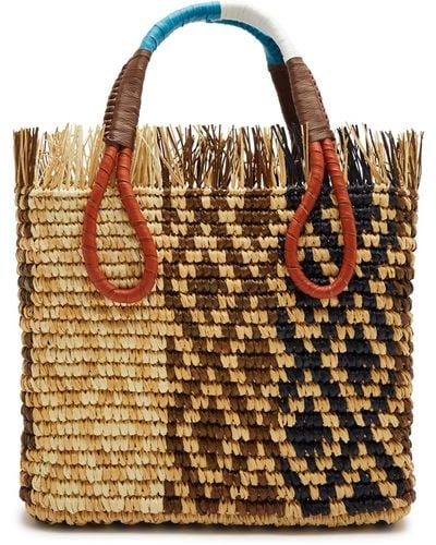 Sensi Studio Canasta Mexicana Straw Basket Bag - Brown