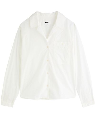 YMC Annie Pleated Cotton-Poplin Shirt - White