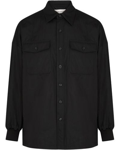 Alexander McQueen Logo-Embroidered Cotton Overshirt - Black