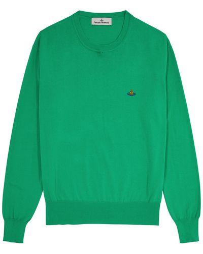 Vivienne Westwood Alex Logo Cotton Sweater - Green