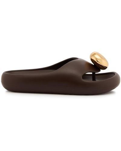 Loewe Foam Pebble Rubber Thong Sandals - Brown