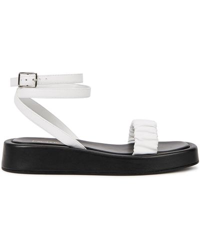 Elleme Chouchou White Leather Flatform Sandals