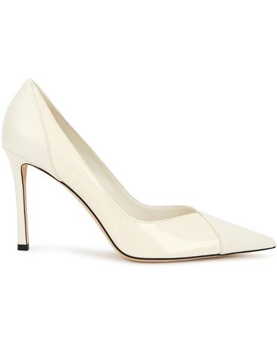 Jimmy Choo Cass 95 Leather Court Shoes - Metallic