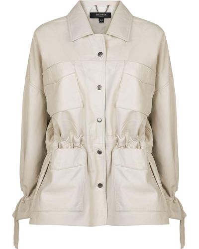 Muubaa Sophie Casual Fit Jacket With Drawstring Waist - Natural