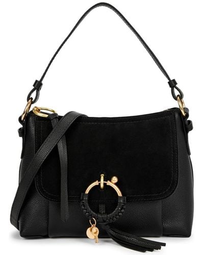 See By Chloé Joan Panelled Leather Shoulder Bag - Black