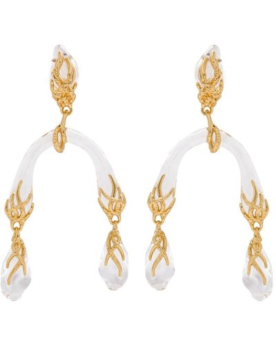 Alexis Liquid Vine Lucite And 14kt -plated Drop Earrings - Metallic