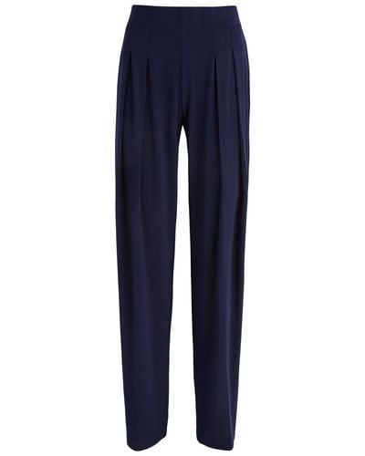 Norma Kamali Tapered Stretch-Jersey Trousers - Blue