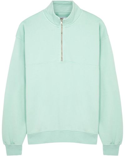 COLORFUL STANDARD Half-Zip Cotton Sweatshirt - Green