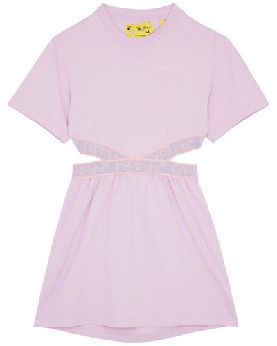 Off-White c/o Virgil Abloh Off- Kids Bookish Cut-Out Cotton T-Shirt Dress (12-) - Pink
