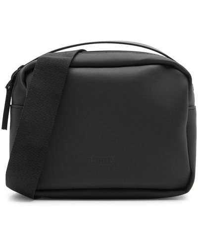 Rains Box Rubberised Top Handle Bag - Black