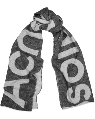 Acne Studios Toronto Logo-Intarsia Wool-Blend Scarf - Gray