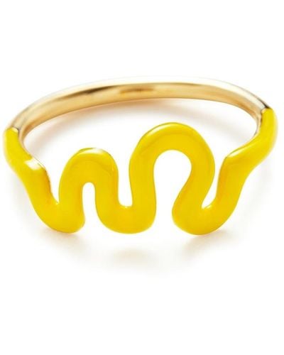 Missoma Squiggle Wavy 18Kt-Plated Ring - Yellow
