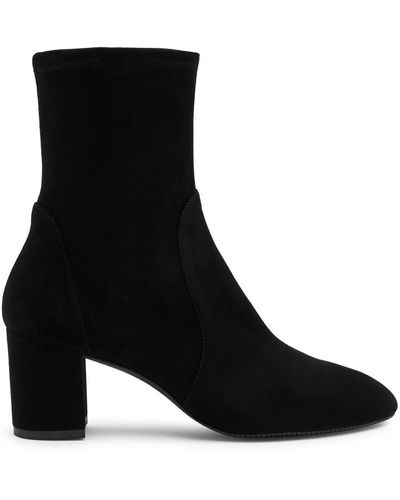 Stuart Weitzman Yuliana 60 Suede Sock Boots - Black