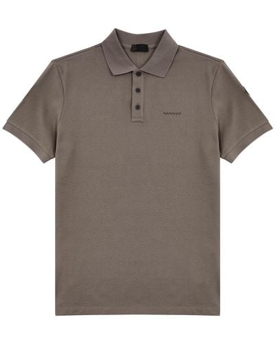 Moncler Logo Piqué Cotton Polo Shirt - Gray