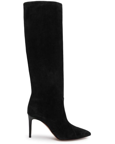 Paris Texas 85 Suede Knee-high Boots - Black