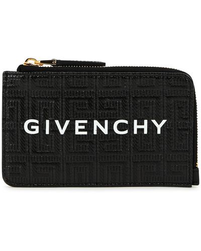 Givenchy 4G Monogrammed Leather Card Holder - Black