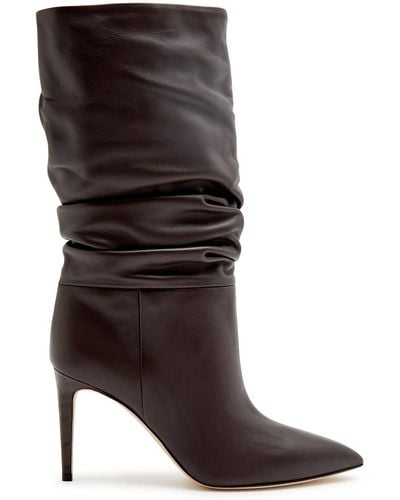 Paris Texas Slouchy 85 Leather Mid-calf Boots - Brown