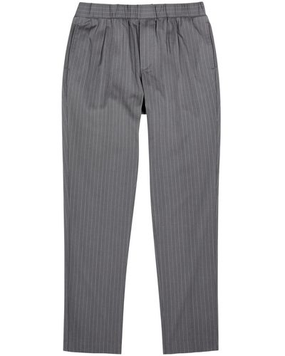 PAIGE Snider Pinstriped Trousers - Grey