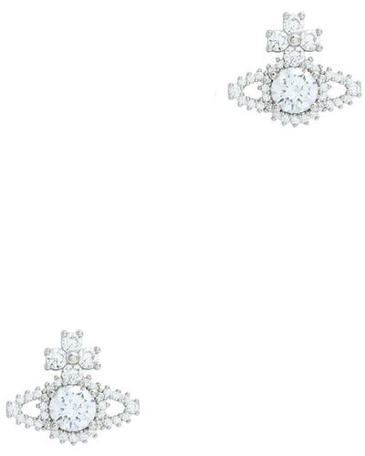 Vivienne Westwood Valentina Crystal-embellished Orb Stud Earrings - White