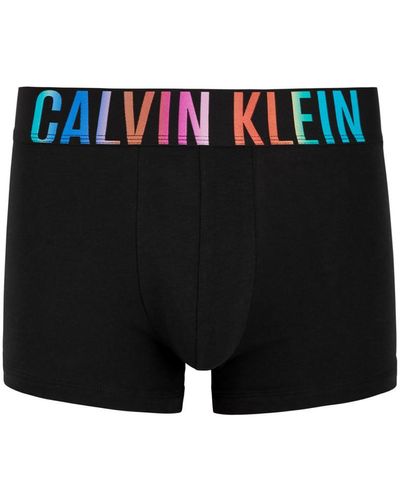 Calvin Klein Intense Power Pride Logo Stretch-Cotton Trunks - Black