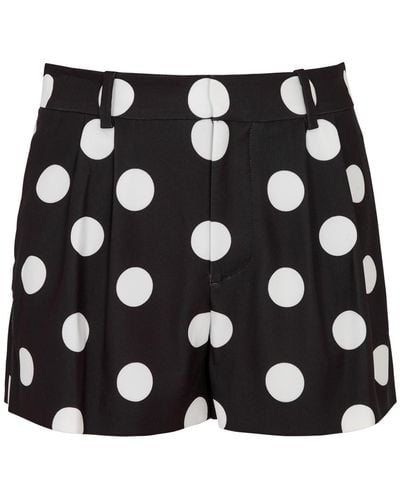 Alice + Olivia Conry Polka-Dot Printed Shorts - Black