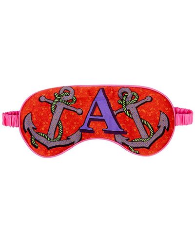Jessica Russell Flint A Is For Anchor Silk Eye Mask - Red