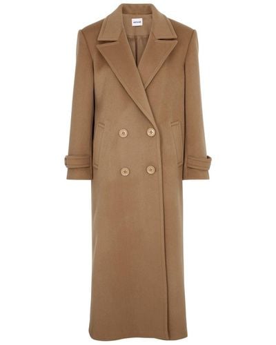 AEXAE Oversized Double-breasted Wool Coat - Natural
