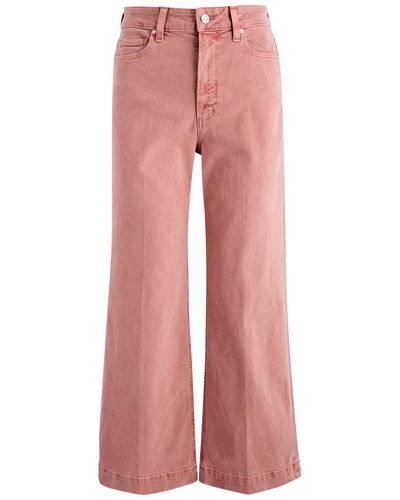 PAIGE Anessa Cropped Wide-Leg Jeans - Pink