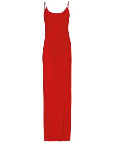 Petar Petrov California Dream Silk Maxi Wrap Dress - Red