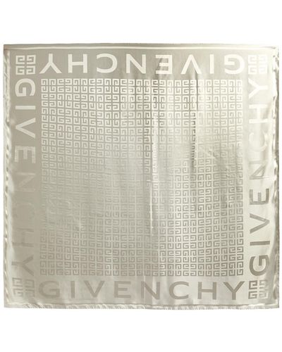 Givenchy Off- Logo-jacquard Silk-satin Scarf - White