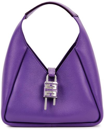 Givenchy G-hobo Mini Leather Top Handle Bag - Purple
