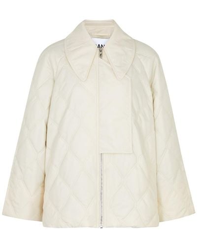 Ganni Quilted Shell Jacket - White
