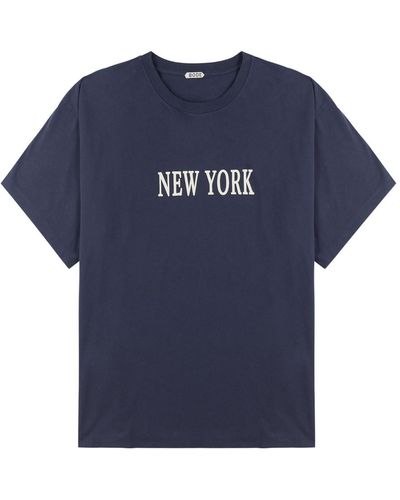 Bode New York Printed Cotton T-shirt - Blue