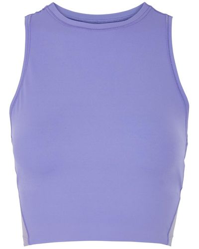 On Shoes Movement Cropped Stretch-Jersey Tank - Blue