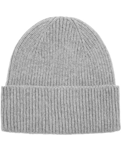COLORFUL STANDARD Ribbed Wool Beanie - Gray