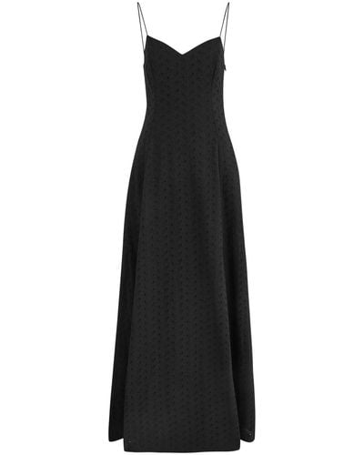 BERNADETTE Aria Eyelet-Embroidered Cotton Maxi Dress - Black