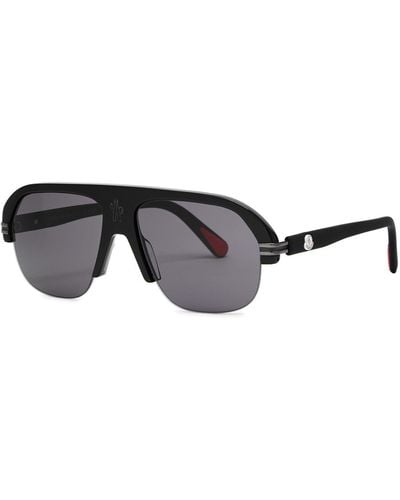 Moncler Lodge Rimless Aviator-style Sunglasses - Black