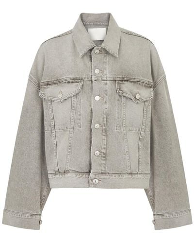 Citizens of Humanity Quira Distressed Denim Jacket - Gray