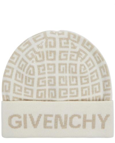 Givenchy 4g Monogrammed Wool-blend Beanie - Natural