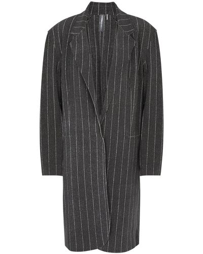 Norma Kamali Oversized Striped Stretch-jersey Jacket - Grey