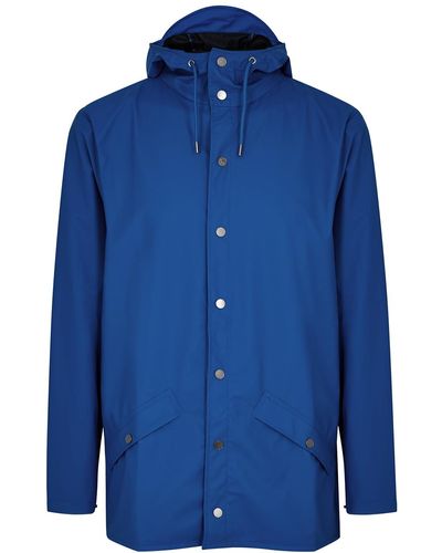 Rains Short Matte Rubberised Raincoat - Blue