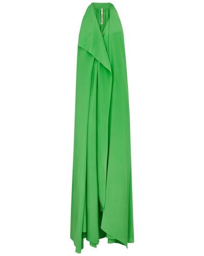 Petar Petrov True Romance Silk Crepe De Chine Maxi Dress - Green