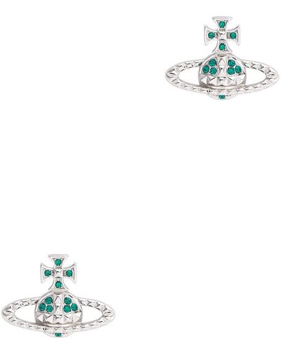 Vivienne Westwood Mayfair Bas Relief Orb Stud Earrings - White