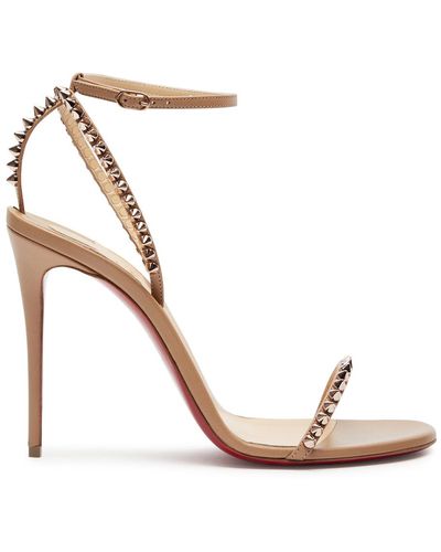 Christian Louboutin So Me 100 Studded Leather Sandals - Metallic