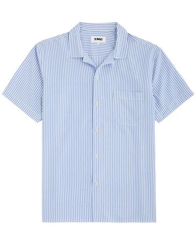YMC Malick Striped Woven Shirt - Blue