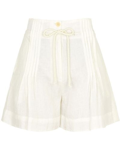 Merlette Matin Linen Shorts - White