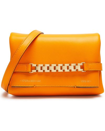 Victoria Beckham Mini Chain Leather Clutch - Orange