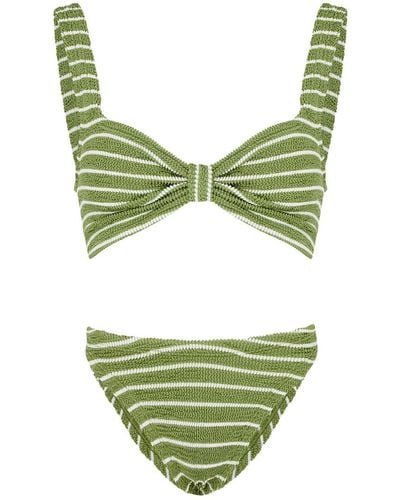 Hunza G Bonnie Seersucker Bikini - Green