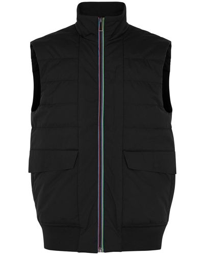 PS by Paul Smith Quilted Shell And Jersey Gilet - Black